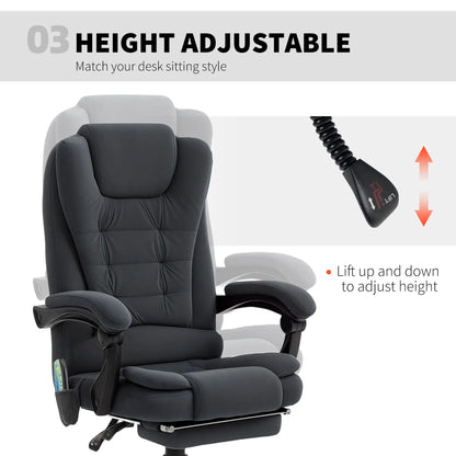 7-Point Vibrating Massage Chair with Footrest, Reclining Back, Black Massage Chairs at Gallery Canada
