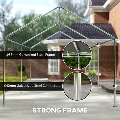 10' x 20' Carport, Heavy Duty Galvanized Canopy, Khaki Car Shelters at Gallery Canada
