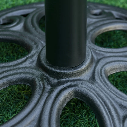 Round Cast Iron Umbrella Base Stand, Outdoor Patio Garden, Fits 1.5" Pole, Black Umbrella Bases at Gallery Canada