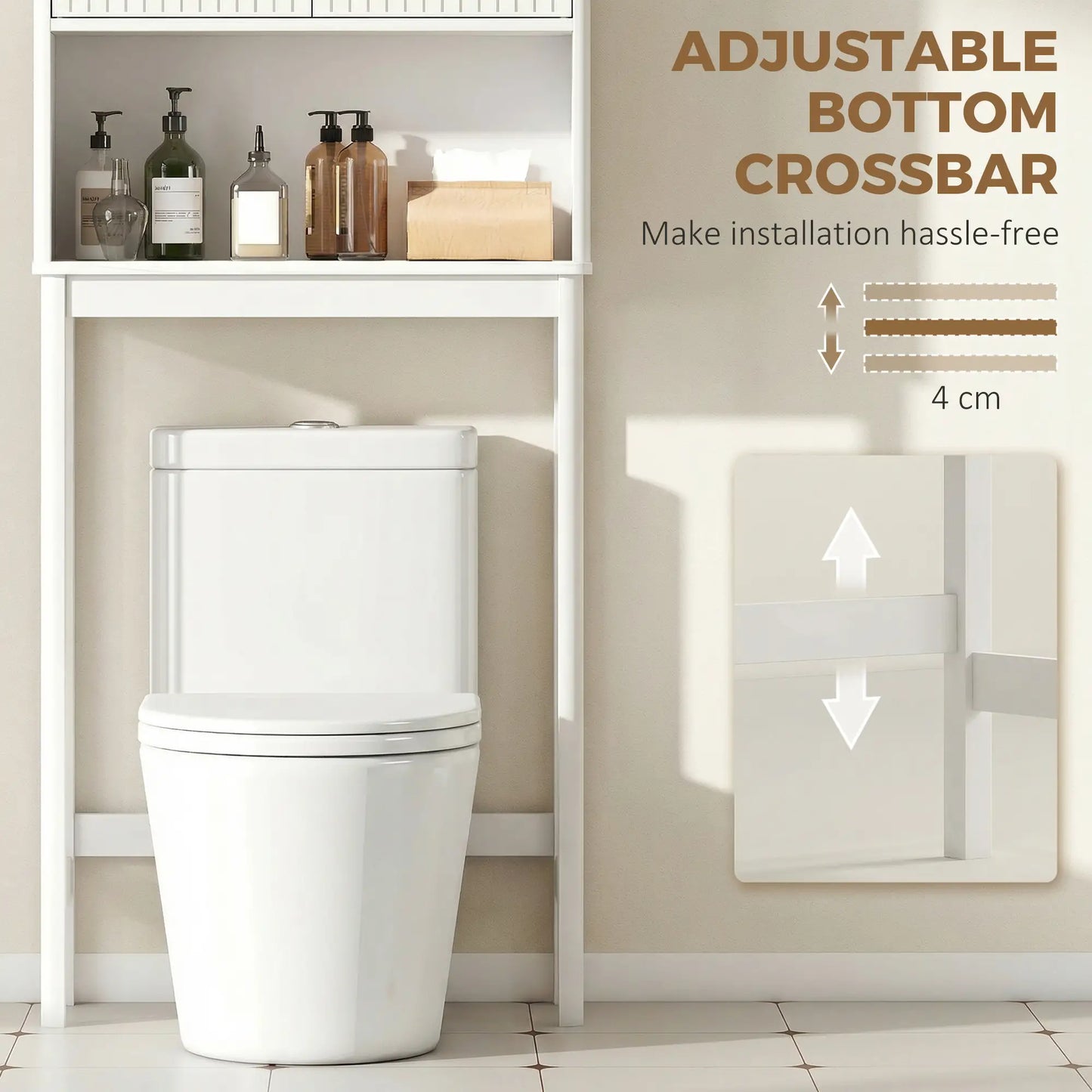 Over The Toilet Storage Cabinet, Adjustable Shelf, Open Shelf, White Over The Toilet Storage at Gallery Canada