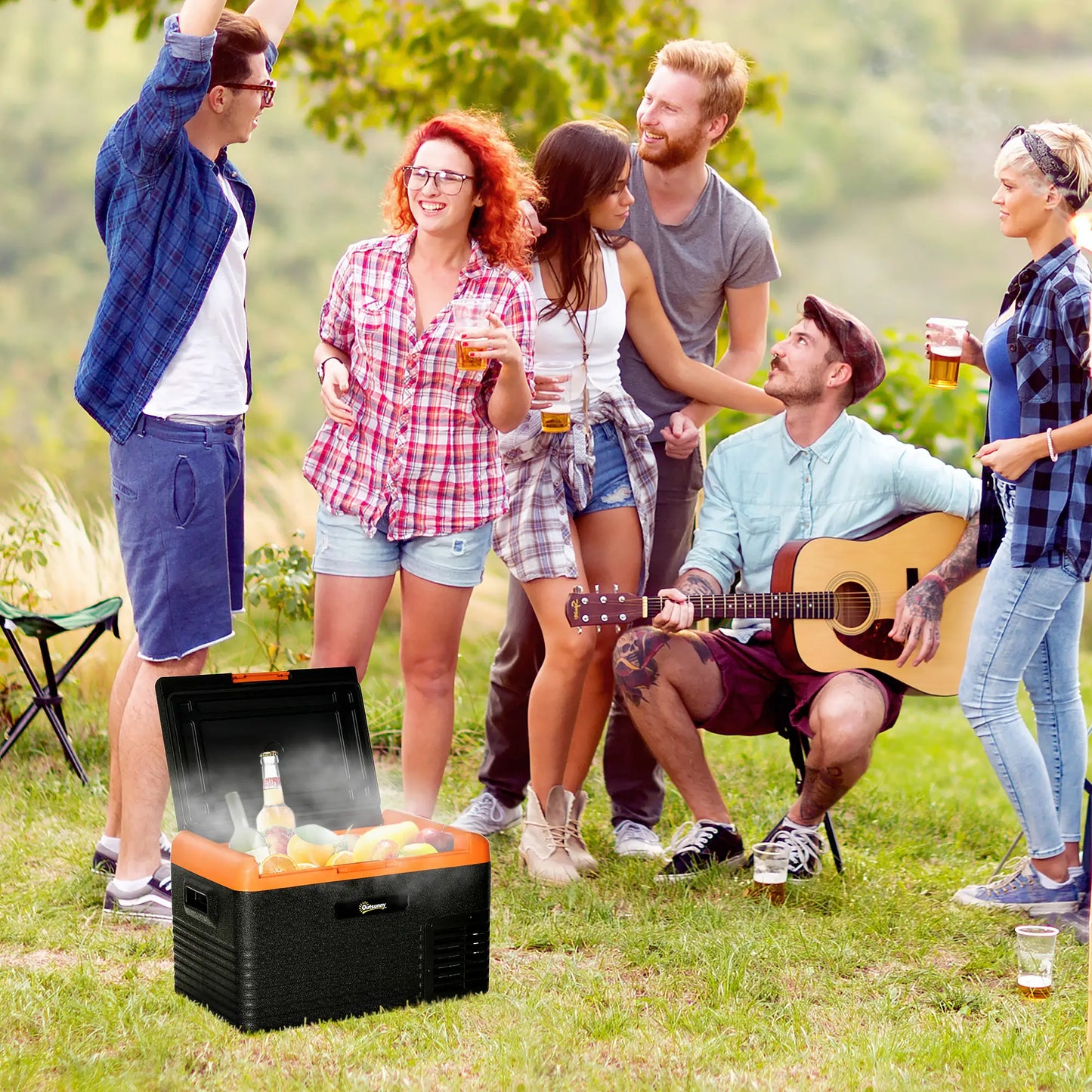 32 Quart Car Fridge, Portable Freezer, Electric Cooler Box, 12/24V DC, 100-240V AC Car Coolers at Gallery Canada