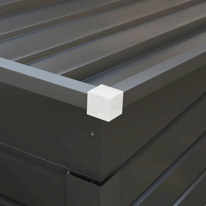 6 x 4FT Galvanized Metal Garden Shed, Double Doors, 2 Vents, Grey Sheds at Gallery Canada