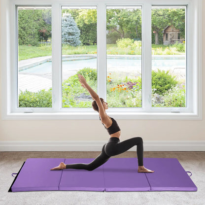 4'x8'x2" Folding Tumbling Mat, Exercise Mat for Yoga, MMA, Purple Gymnastics Mats at Gallery Canada