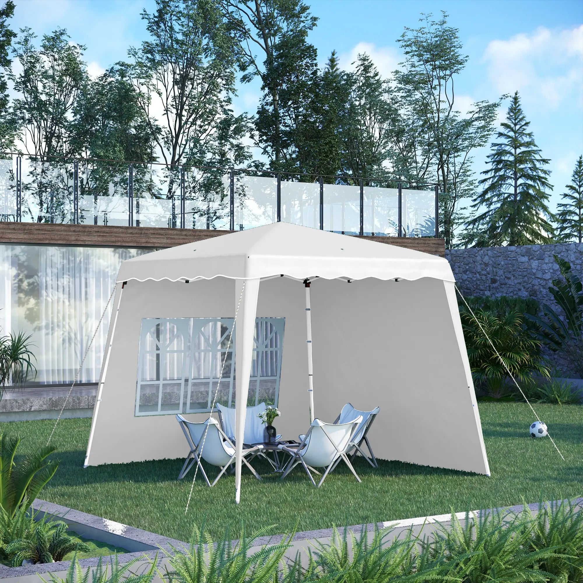 Pop Up Canopy Tent With Sidewalls, UV50+, Carry Bag, Slant Legs, 8 x 8ft Pop Up Canopies at Gallery Canada