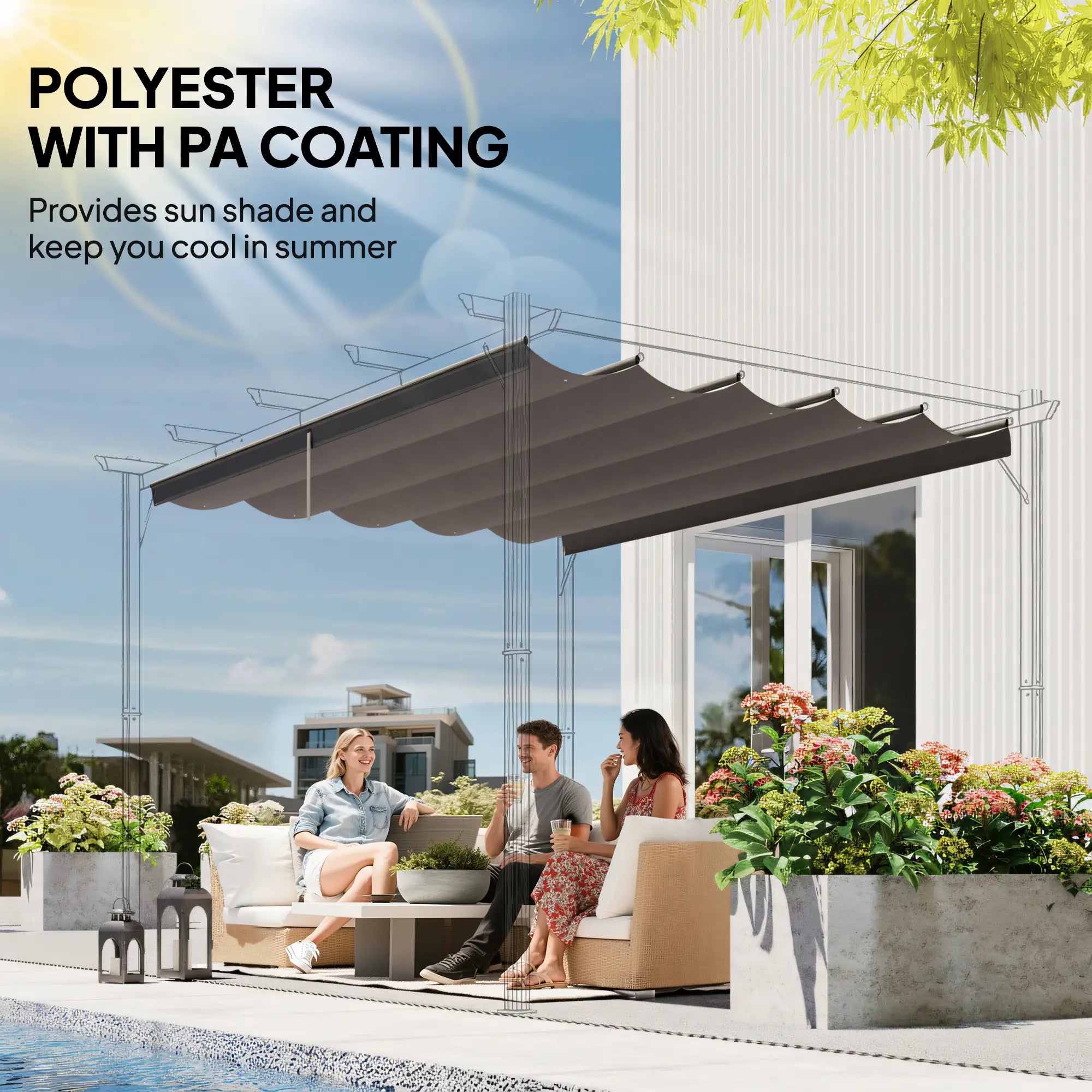 8.5' x 11.5' Pergola Canopy Replacement, Fit 10' x 13' Frame, Light Grey Gazebo Canopy Replacement at Gallery Canada