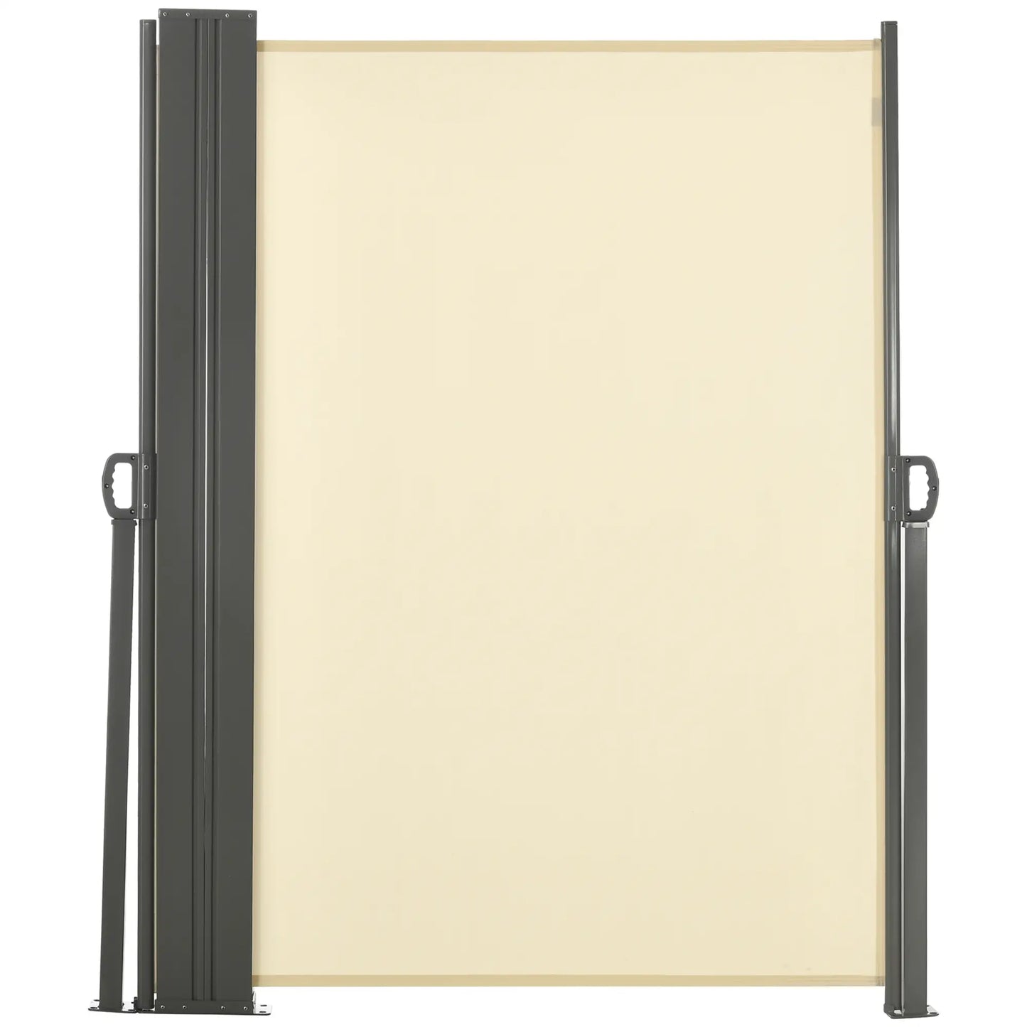 236" x 71" Outdoor Privacy Wall, Retractable Awning, Patio Screen, Cream White Side Awnings Cream at Gallery Canada