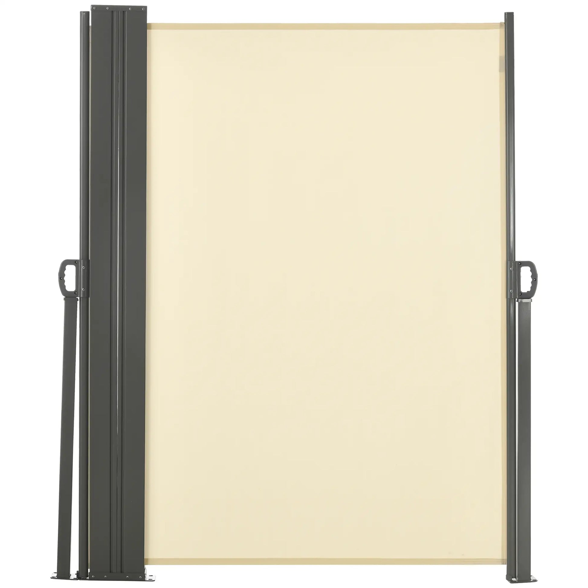 236" x 71" Outdoor Privacy Wall, Retractable Awning, Patio Screen, Cream White Side Awnings Cream at Gallery Canada