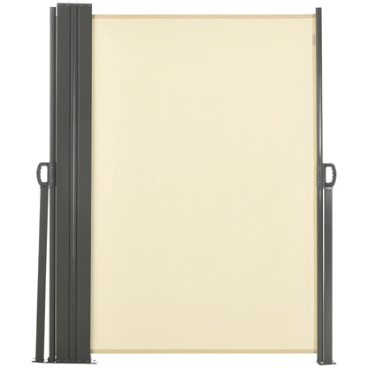 236" x 71" Outdoor Privacy Wall, Retractable Awning, Patio Screen, Cream White Side Awnings Cream at Gallery Canada