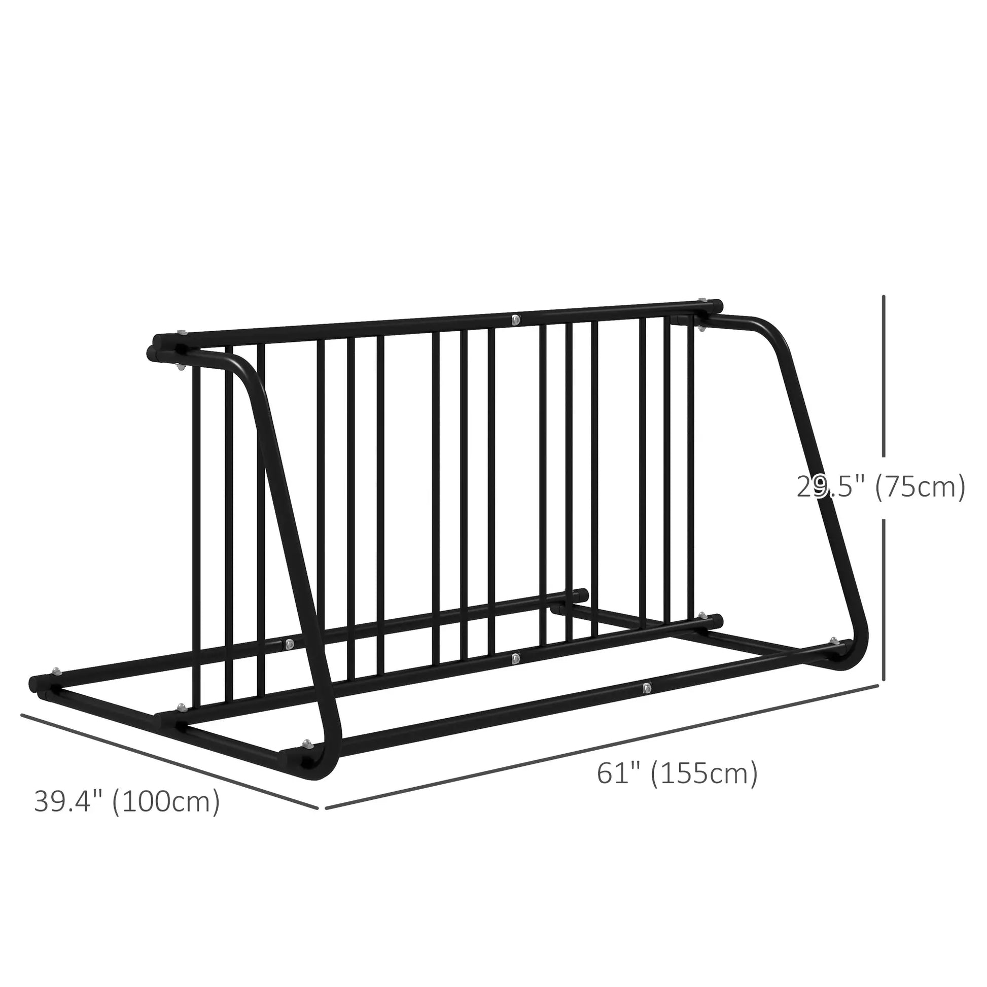 Steel Bike Rack, 61", 6-Bike Capacity, Dual-Side, for Garages Streets Bike Parking Stands at Gallery Canada