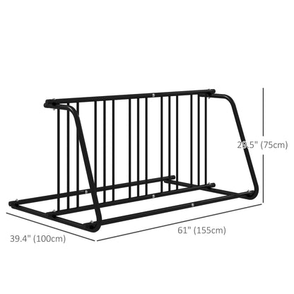 Steel Bike Rack, 61", 6-Bike Capacity, Dual-Side, for Garages Streets Bike Parking Stands at Gallery Canada