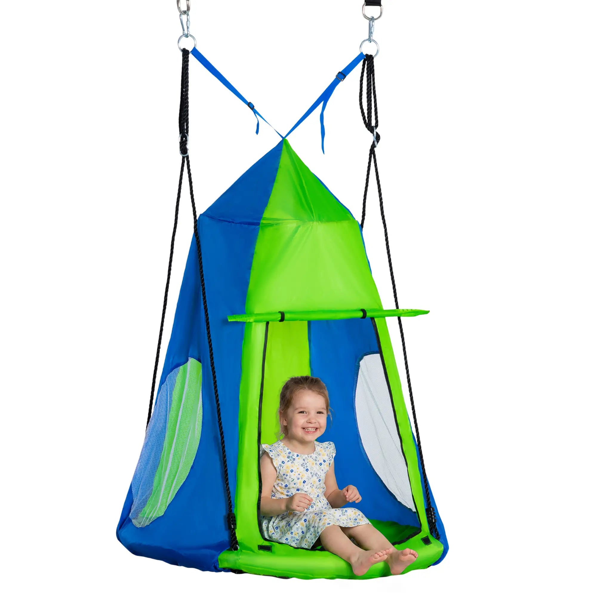 Kids Hanging Tree Swing Tent, Waterproof, With Windows, Rolling Door, Green Gym Sets & Swings at Gallery Canada