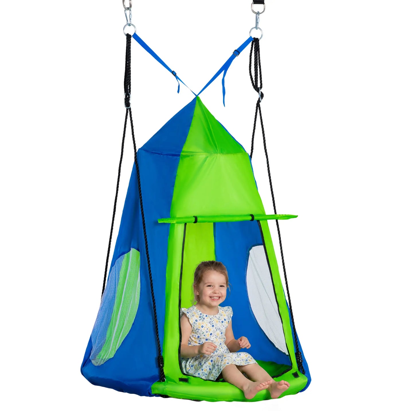 Kids Hanging Tree Swing Tent, Waterproof, With Windows, Rolling Door, Green Gym Sets & Swings at Gallery Canada