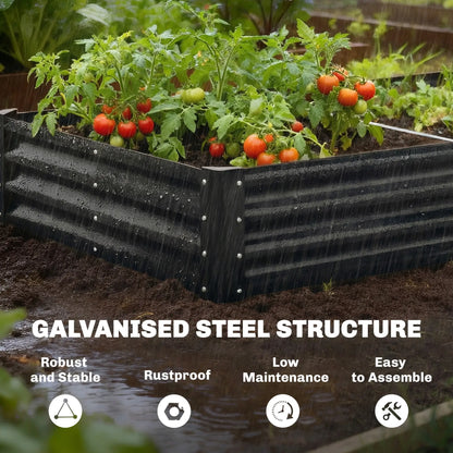 6 x 3 x 1ft Galvanized Raised Garden Bed, Black Outdoor Planter Box, Black Galvanized Planter Boxes at Gallery Canada