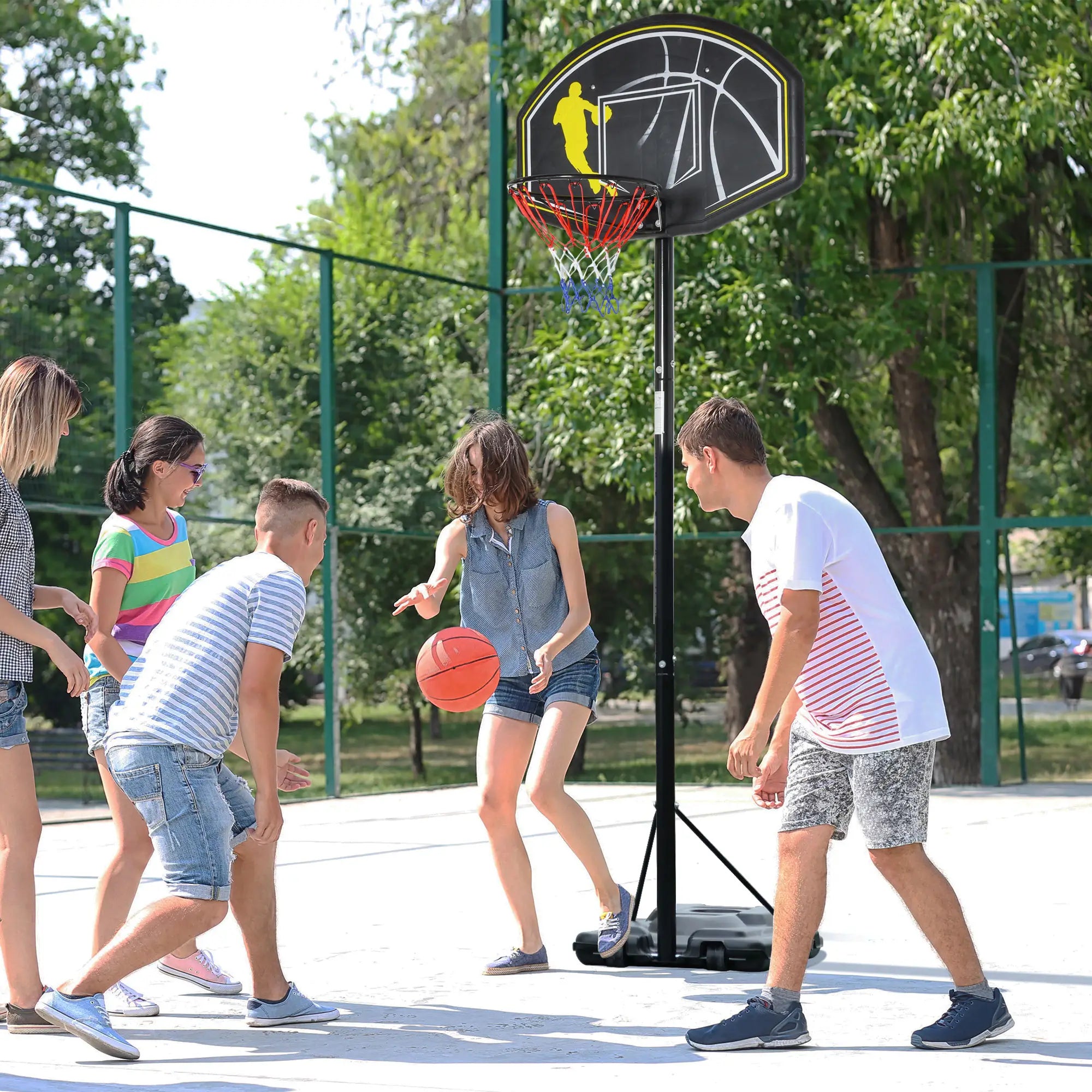 6.5'-10' Adjustable Basketball Hoop Stand, Outdoor for Kids Youth Adult Basketball at Gallery Canada