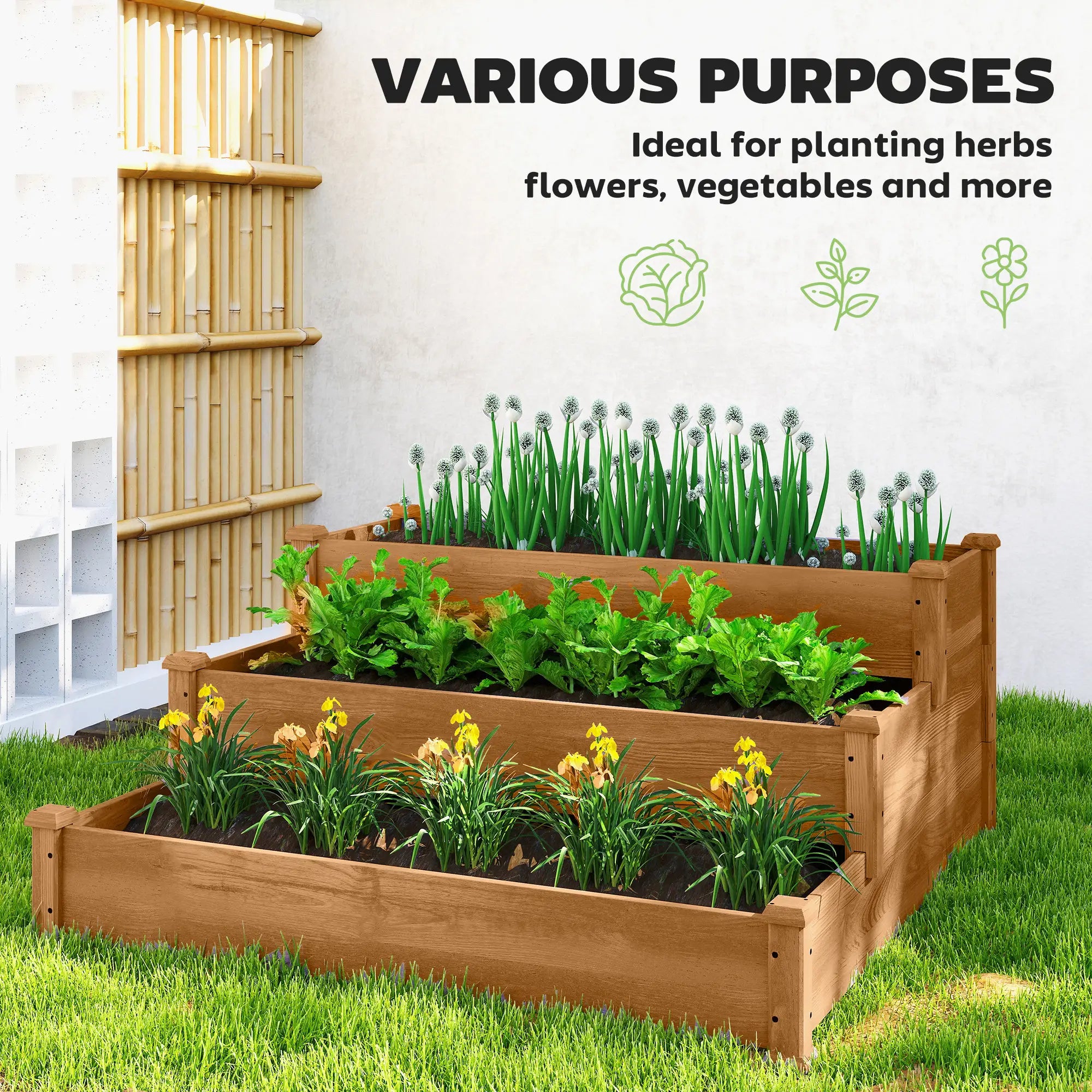 3-Tier Garden Bed Planter Box, 49