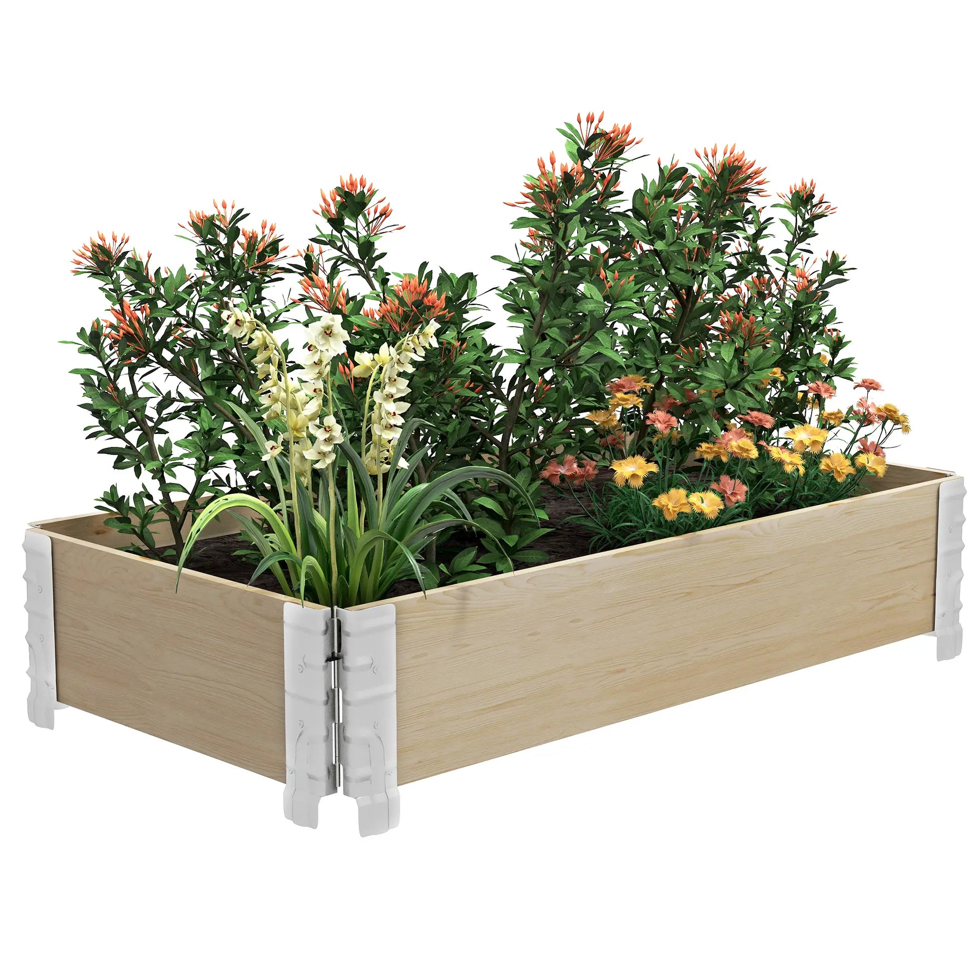 Raised Garden Bed, Foldable Wooden Planter for Outdoor Plants Wooden Planter Boxes at Gallery Canada