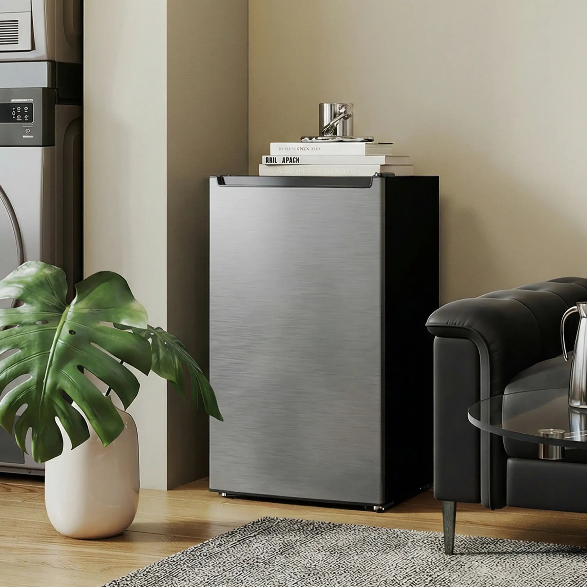 2.1 Cu. Ft. Mini Freezer, Compact Upright, Reversible Door, Removable Shelf, Adjustable Temperature, Silver Small Kitchen Appliances at Gallery Canada