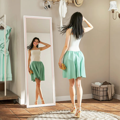 64" x 21" Full Length Mirror, Rectangular Frame, Standing, White and Pink Full Length Mirrors at Gallery Canada