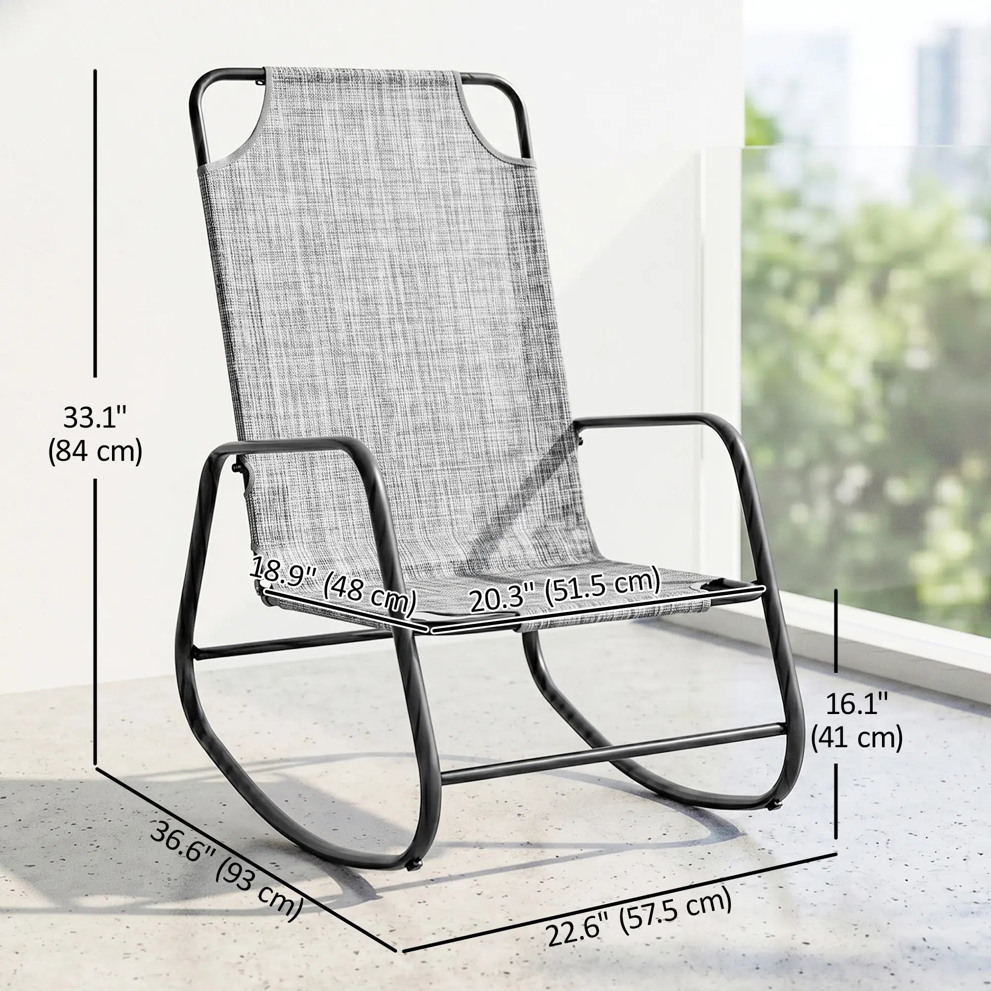Garden Rocking Chair Outdoor Indoor, Grey Outdoor Rocking Chairs at Gallery Canada