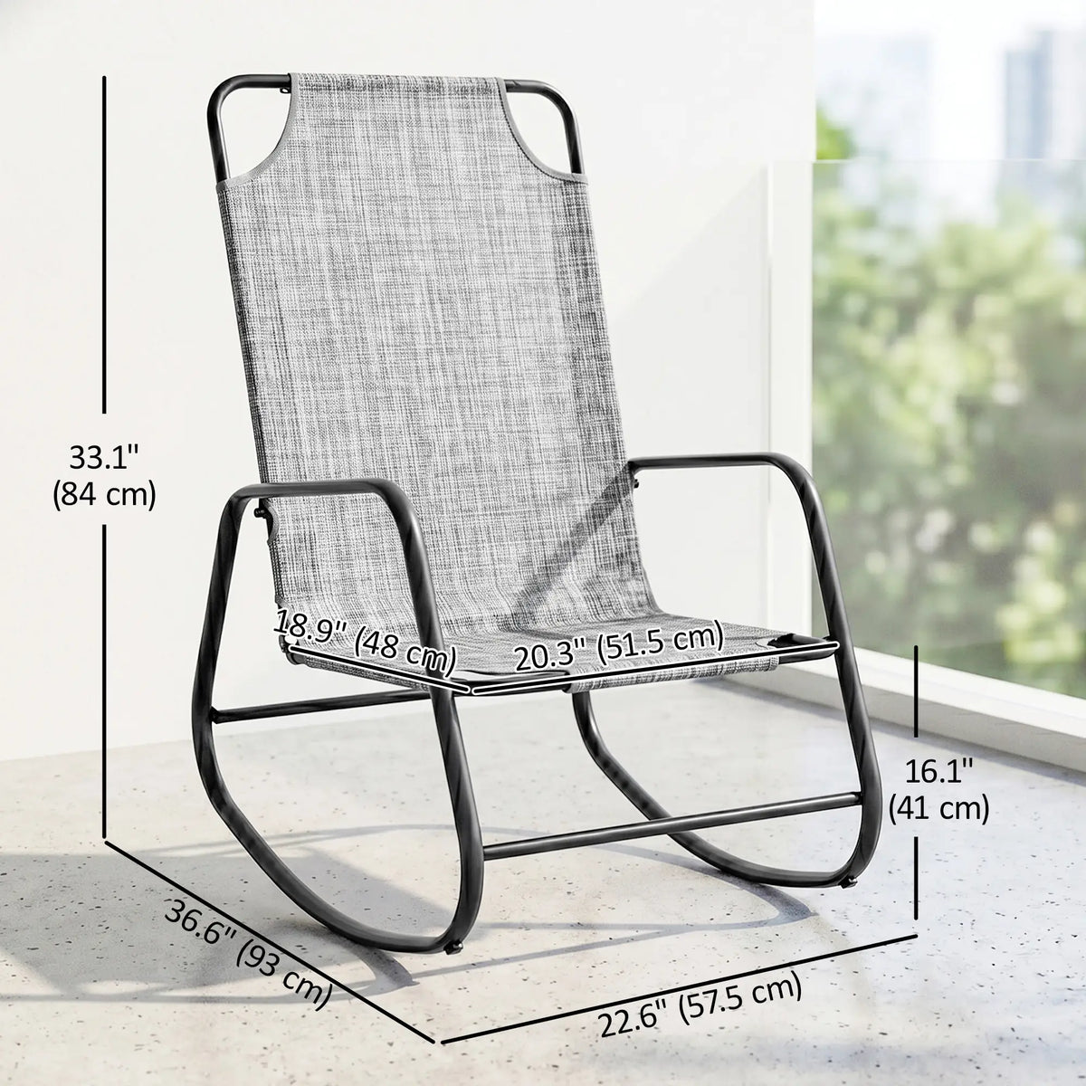 Garden Rocking Chair Outdoor Indoor, Grey Outdoor Rocking Chairs at Gallery Canada