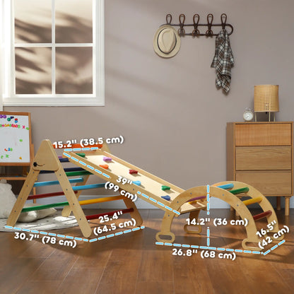 5 in 1 Pikler Triangle Set, Ladder, Ramp, Arch, 18-48 Months, Multicolour Baby Gym & Playmats at Gallery Canada