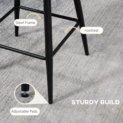 Faux Cashmere Bar Stools, Set of 2, Counter Height, 20.5"x19.7"x36.6", Cream Bar Stools at Gallery Canada