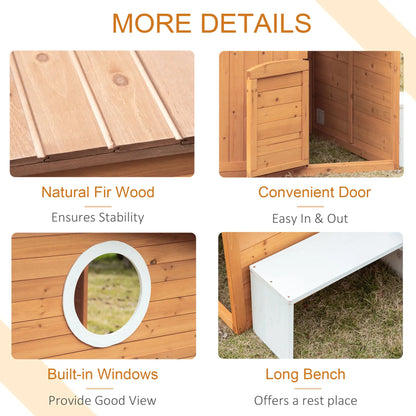 Wooden Kids Playhouse with Door, Windows & Mailbox, Yellow Play Houses at Gallery Canada