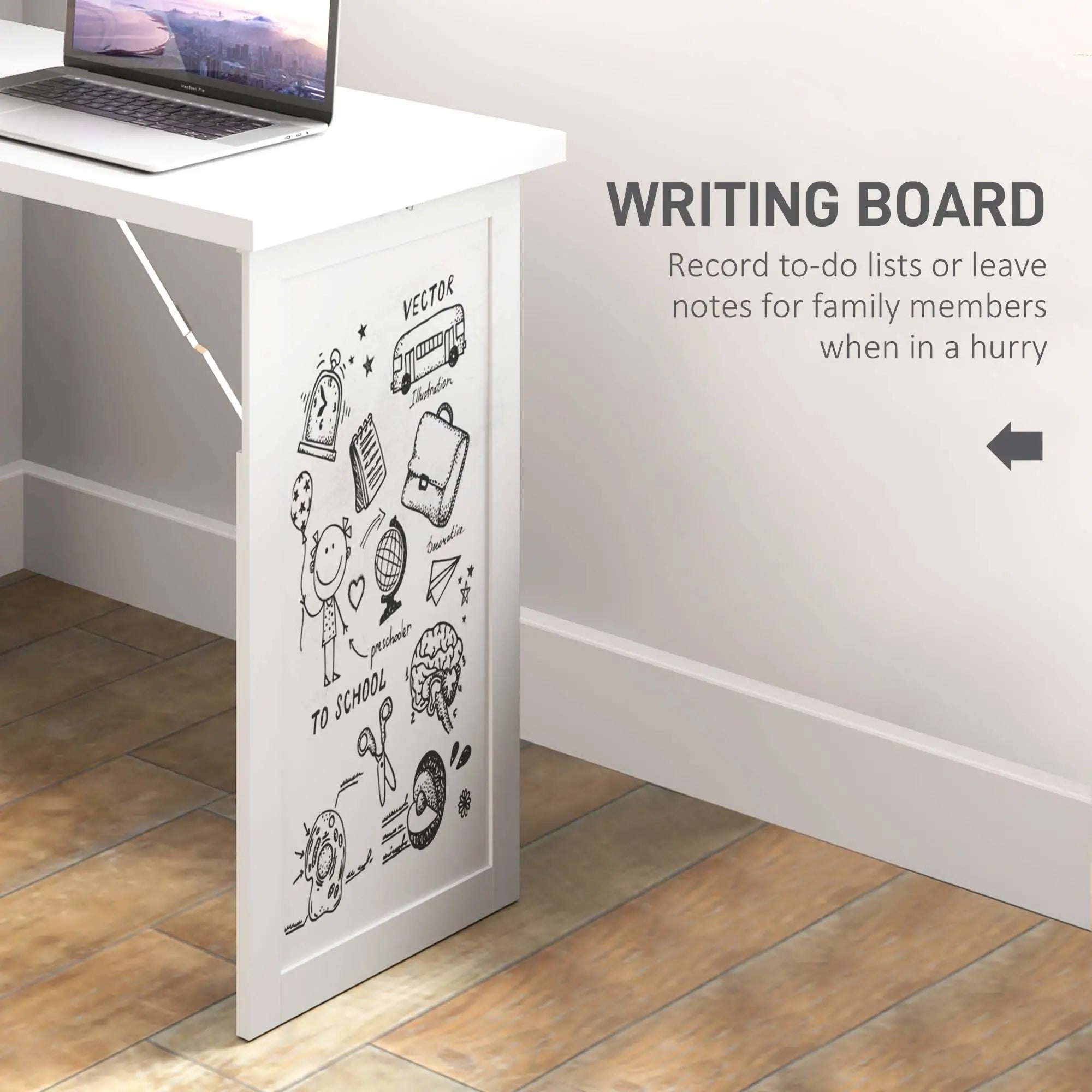 Fold Out Convertible Office Desk, Wall Mount Computer Desk, White Computer Desks at Gallery Canada