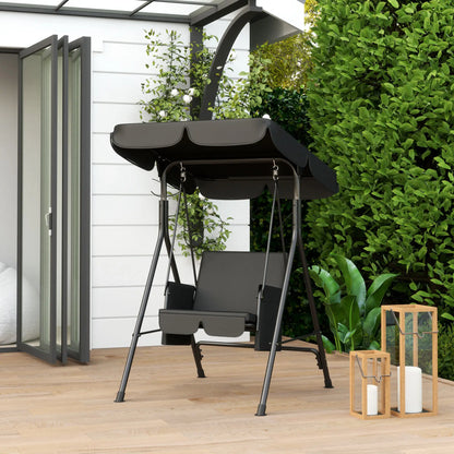 Outdoor Porch Swing, Adjustable Canopy, Removable Cushion, 1-Seat Patio Swings with Stand at Gallery Canada