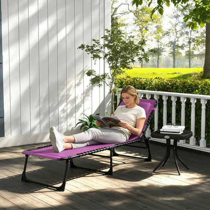 Outdoor Folding Lounge Chair, 4-Level Adjustable, Purple Lounger Chairs at Gallery Canada