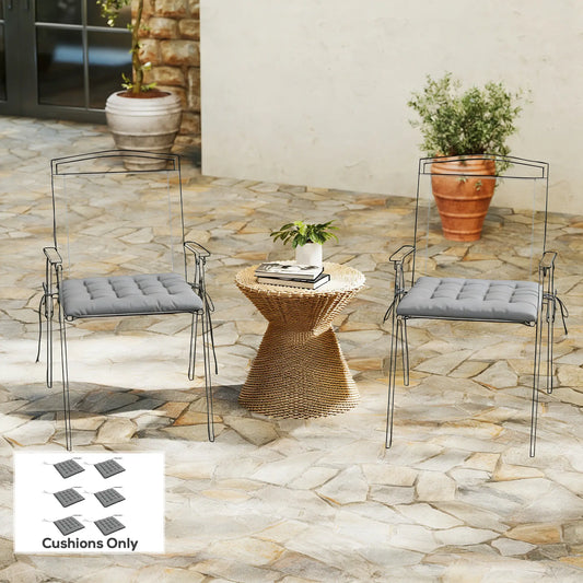 6-Piece Seat Cushion Pillows, Button Tufted Patio Chair Cushions, Charcoal Grey Patio Chair Cushions Charcaol Grey at Gallery Canada