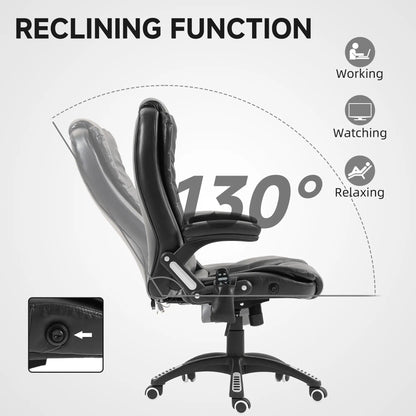 Reclining Massage Office Chair, High Back, Swivel Wheels, Black Office Chairs at Gallery Canada