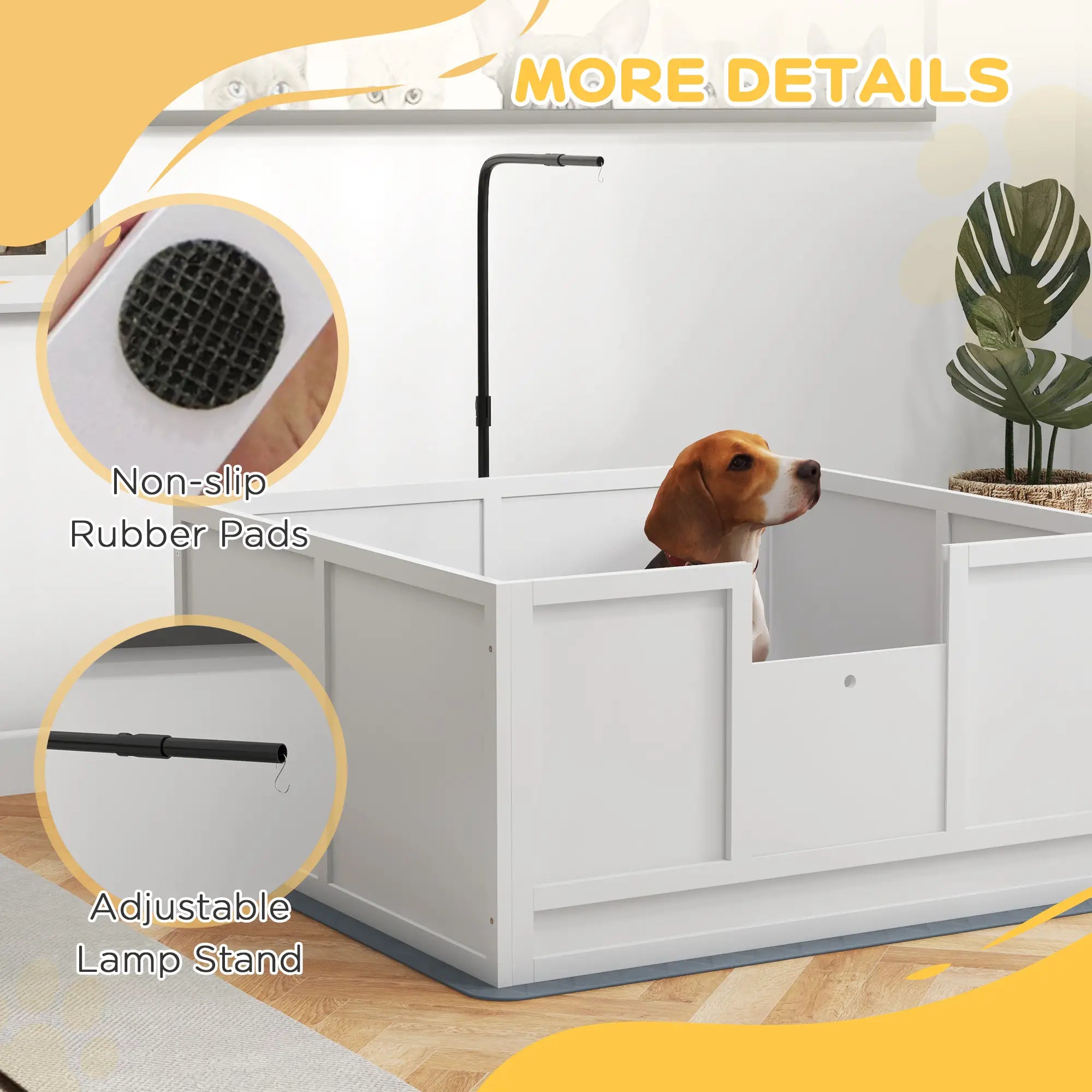 Dog Whelping Box, Waterproof Pad, Adjustable Door, 41