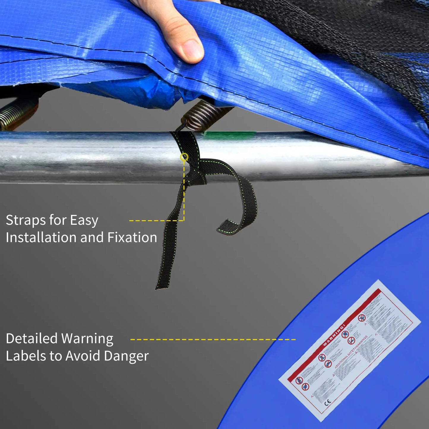 12ft Trampoline Pad, 144 Spring Safety Cover, EPE Foam, Colorful Trampolines at Gallery Canada