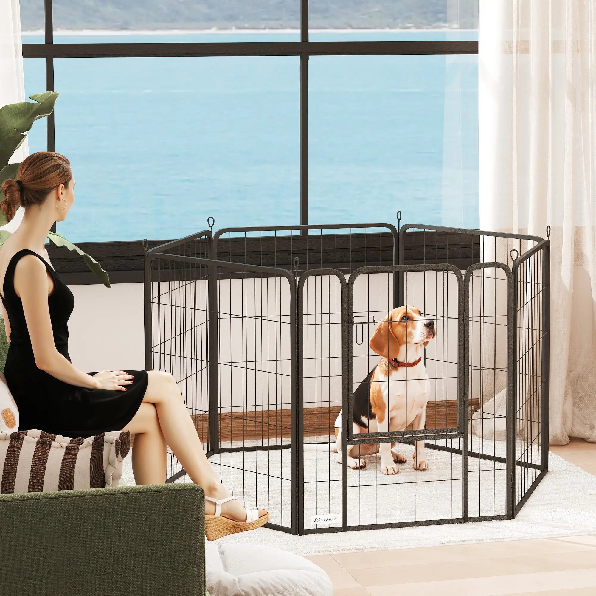 6 Panels Heavy Duty Dog Playpen, 31.5