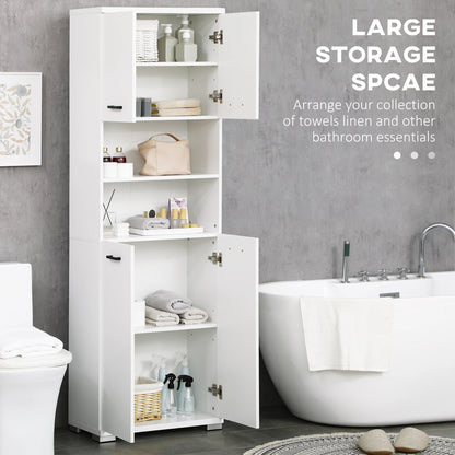 Freestanding Bathroom Cabinet, Open Shelves, 23.6"x13.2"x72", White Bathroom Cabinets at Gallery Canada