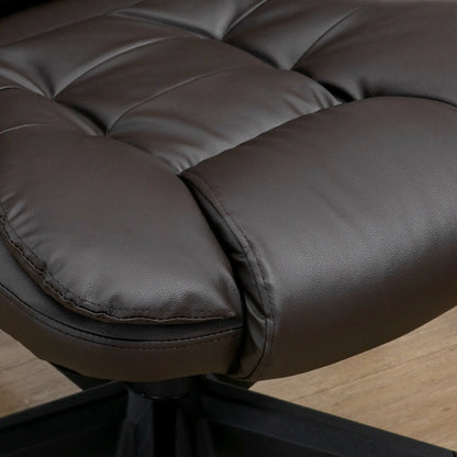 Heated Ergonomic Massage Swivel Office Chair, High Back Faux Leather, Brown Massage Chairs at Gallery Canada