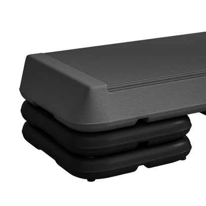 Stepper Aérobique Réglable, 3 Niveaux 4", 6", 8", 150kg, Gris