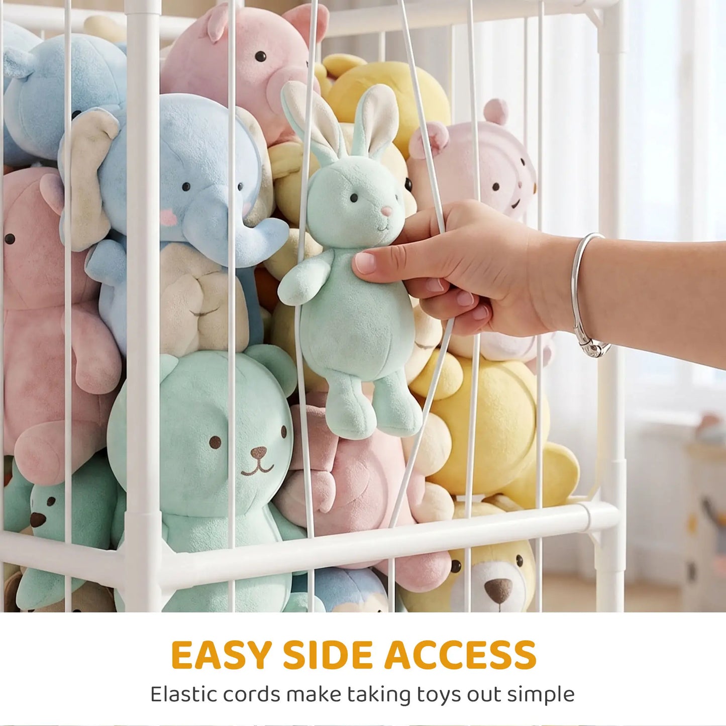 Stuffed Animal Storage Organizer, Waterproof Bottom, 47x47x132cm, no color