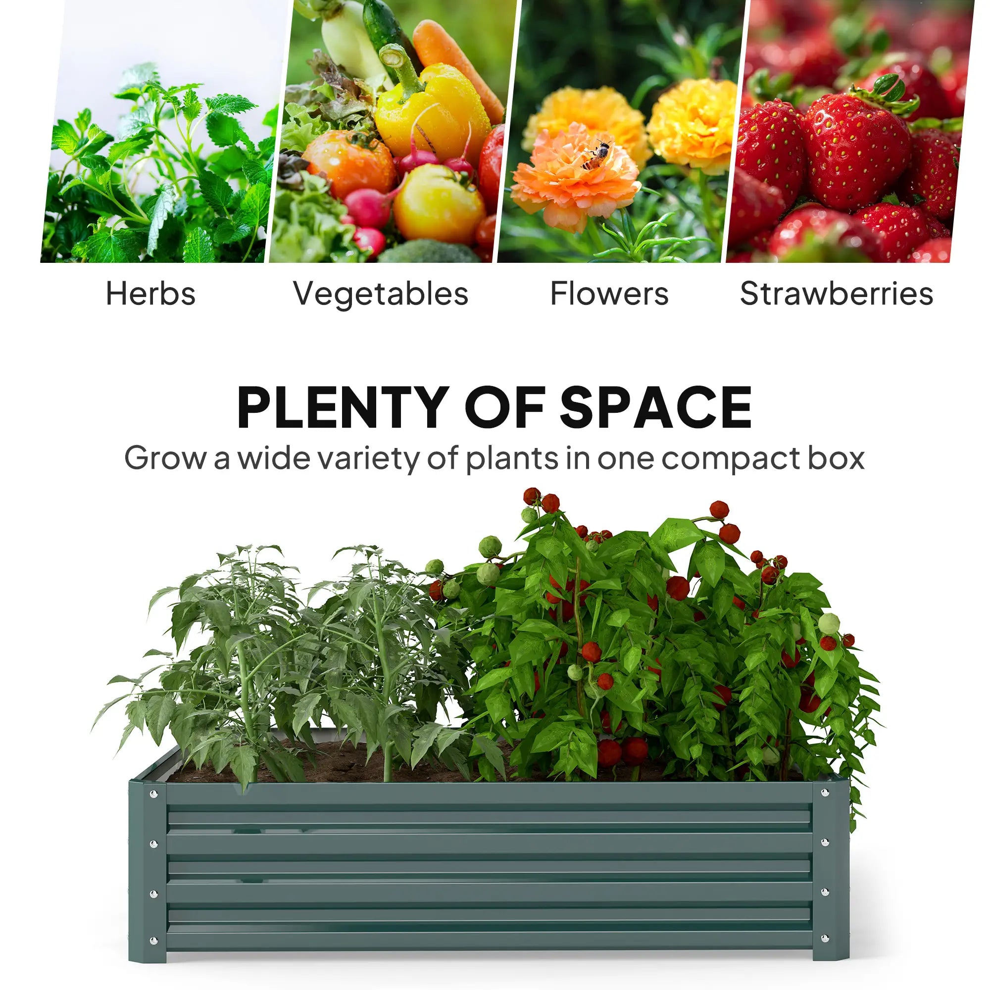 4' x 4' x 1' Galvanized Steel Raised Garden Bed, Vegetables, Flowers, Herbs Galvanized Planter Boxes at Gallery Canada