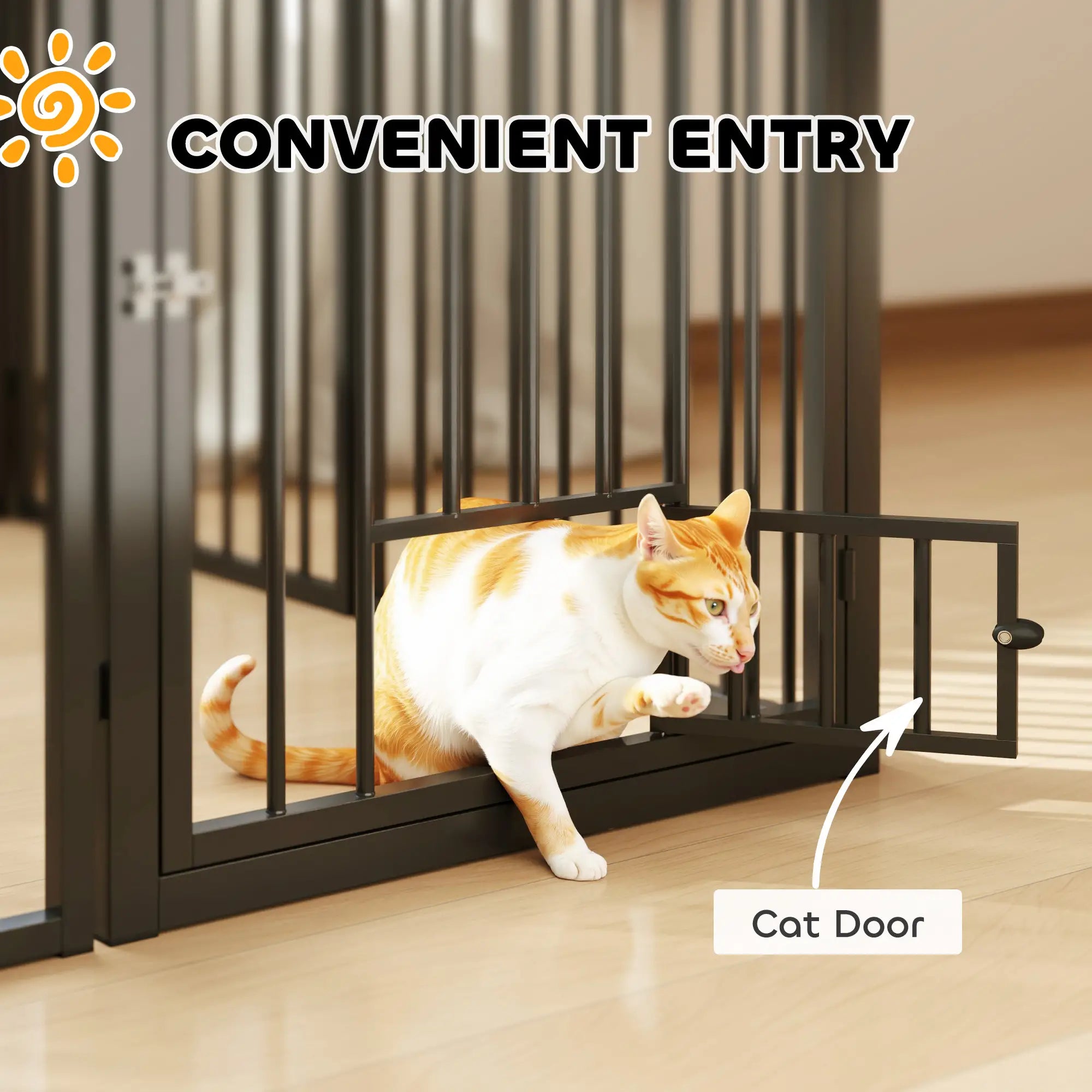 8 Panels Dog Playpen, Foldable Portable, Small Medium Dogs, 30