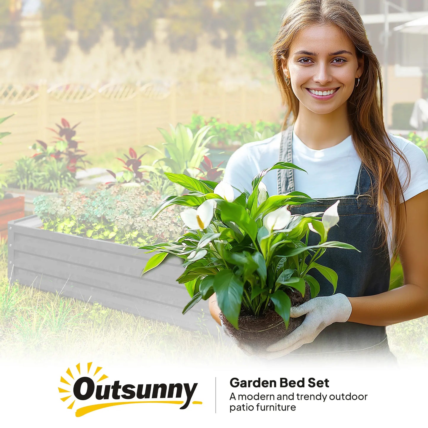 4' x 4' x 1' Galvanized Steel Raised Garden Bed, Light Grey Galvanized Planter Boxes at Gallery Canada