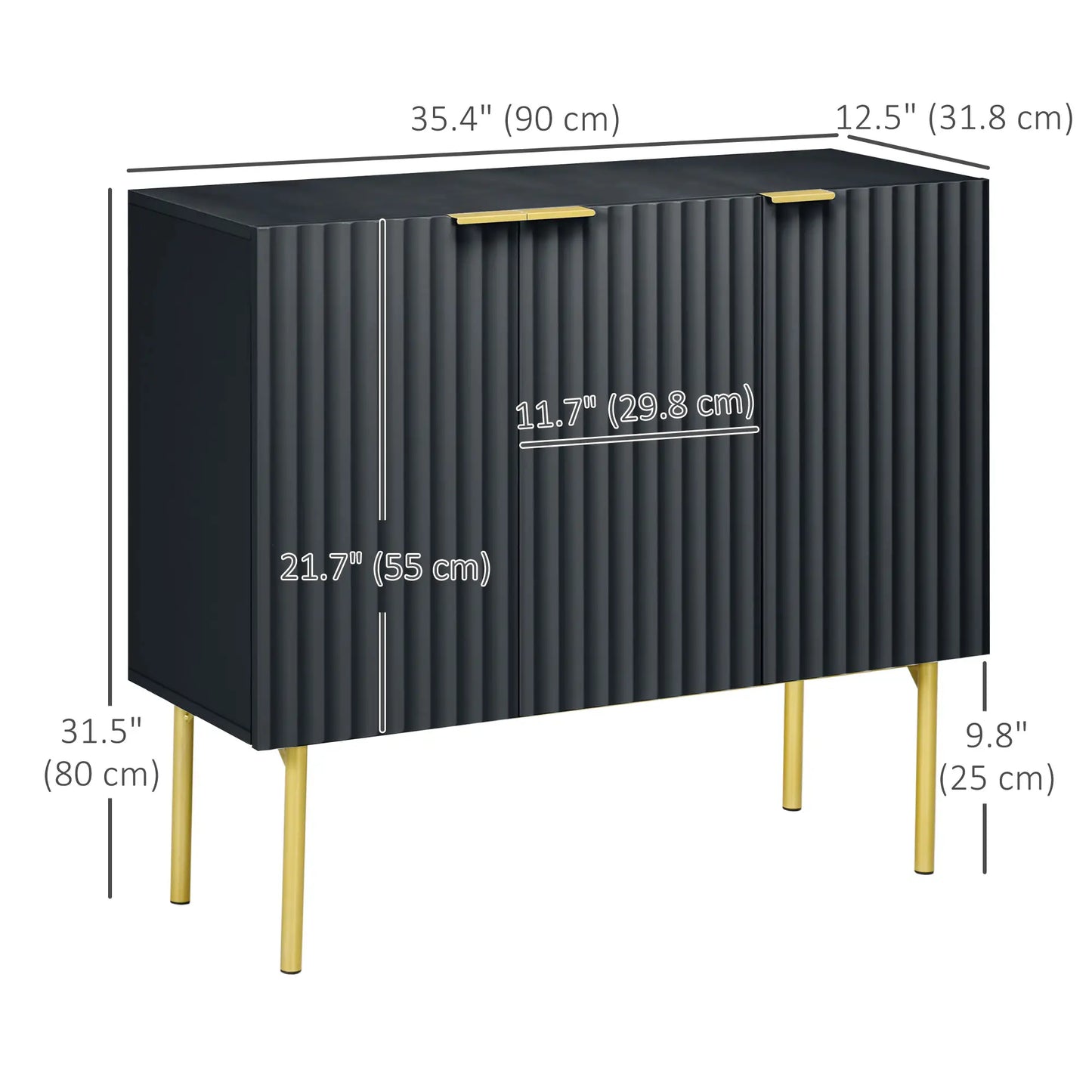 Modern Storage Cabinet, Sideboard Buffet, Gold Legs, Black Storage Cabinets at Gallery Canada