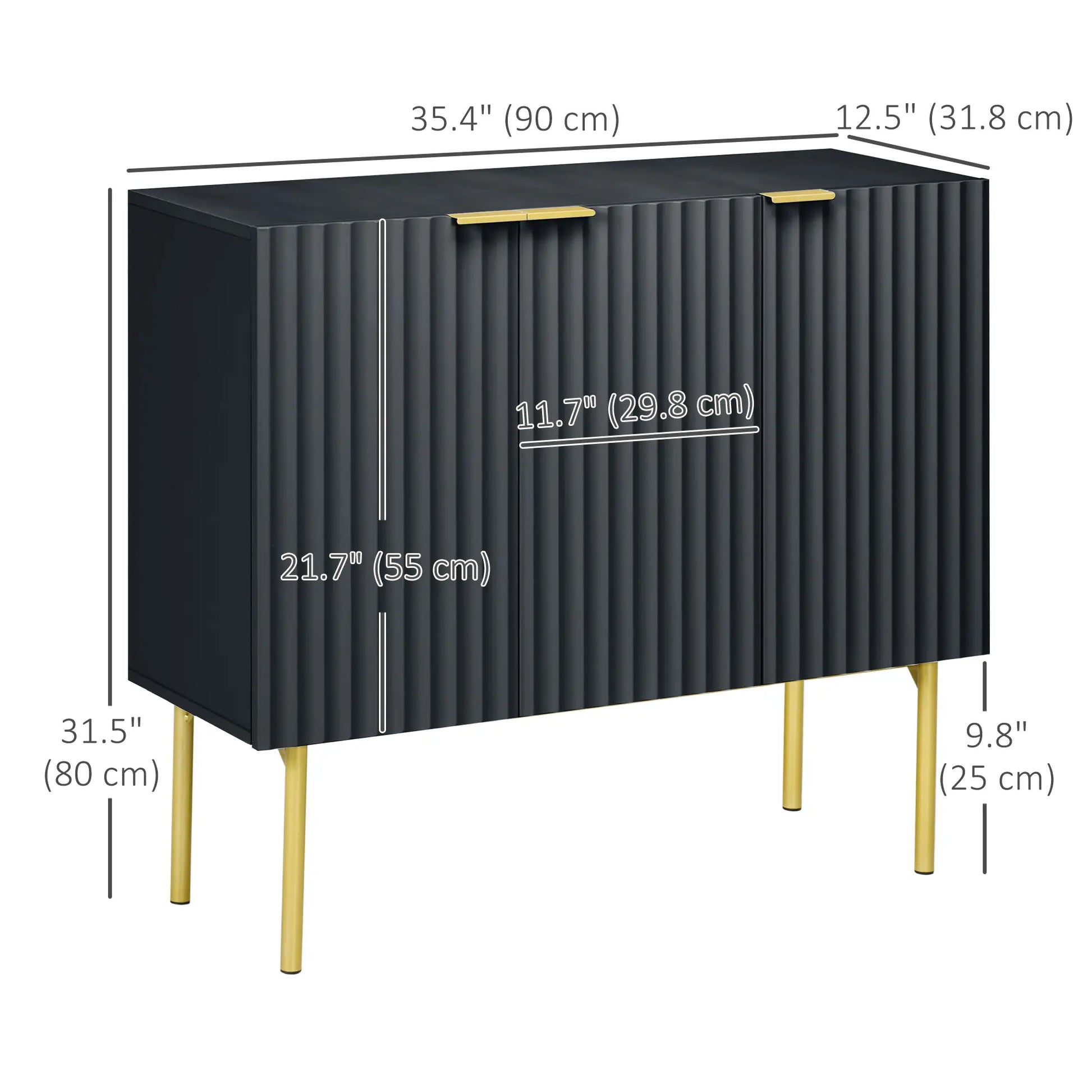 Modern Storage Cabinet, Sideboard Buffet, Gold Legs, Black Storage Cabinets at Gallery Canada