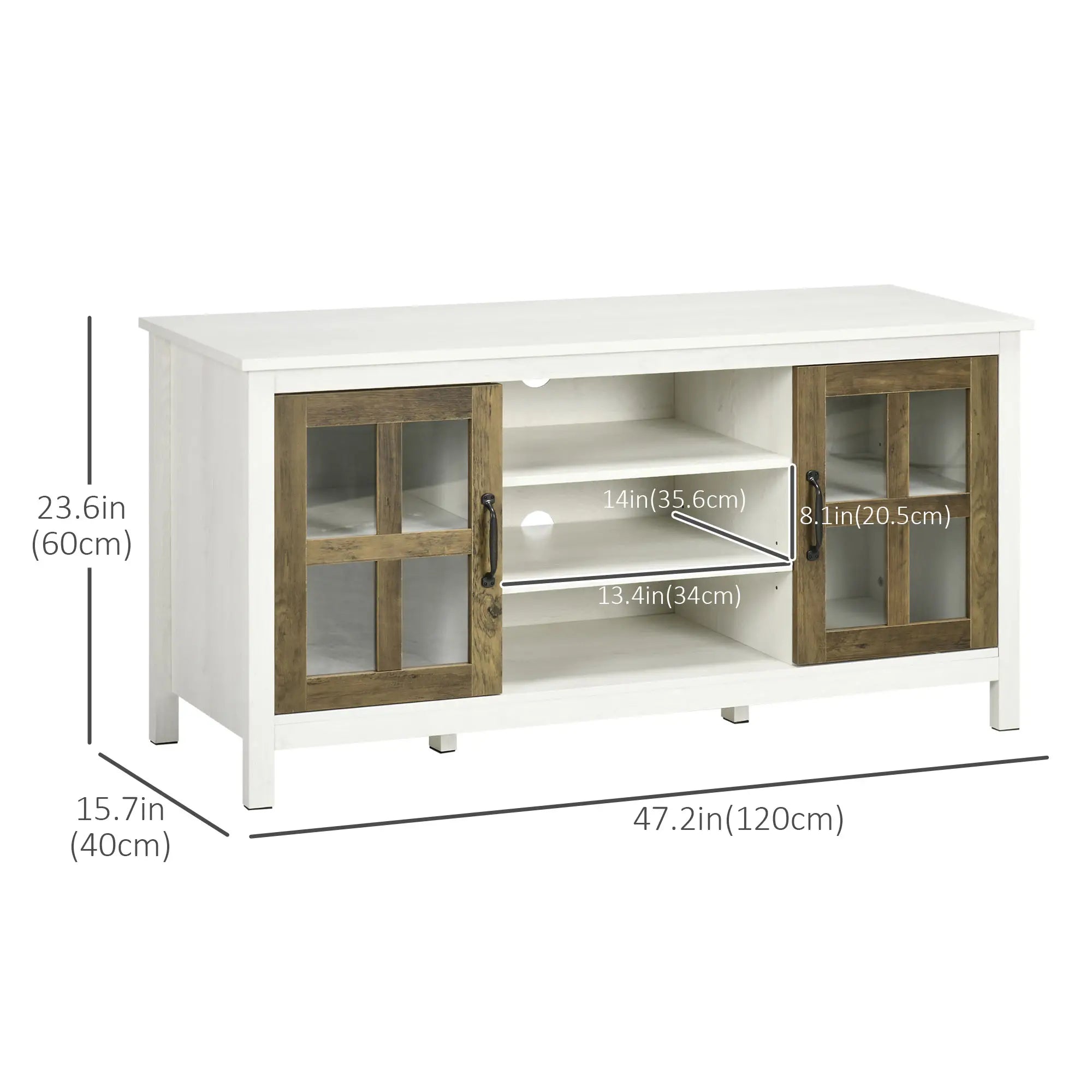 TV Stand for 55 Inch TVs, Adjustable Shelves, Cable Holes, White TV Stands at Gallery Canada