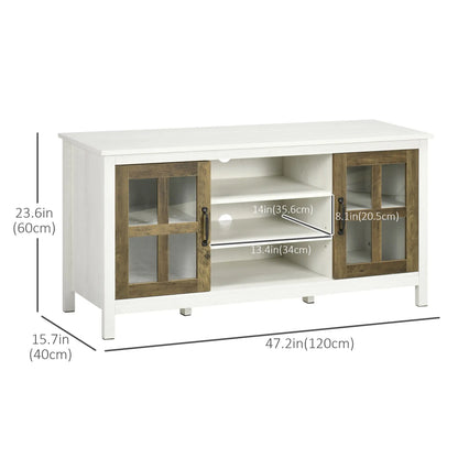 TV Stand for 55 Inch TVs, Adjustable Shelves, Cable Holes, White TV Stands at Gallery Canada