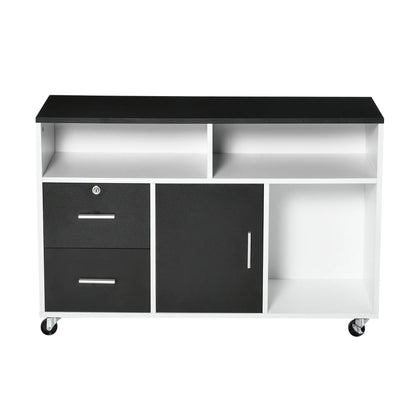 Lateral Filing Cabinet, Mobile with Wheels, Lockable Drawer, Black Office Cabinets & Cupboards at Gallery Canada