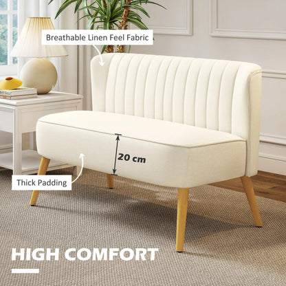 Modern 2 Seat Sofa, Upholstered Two Seater Couch, Cream White 2-Seater Sofas at Gallery Canada