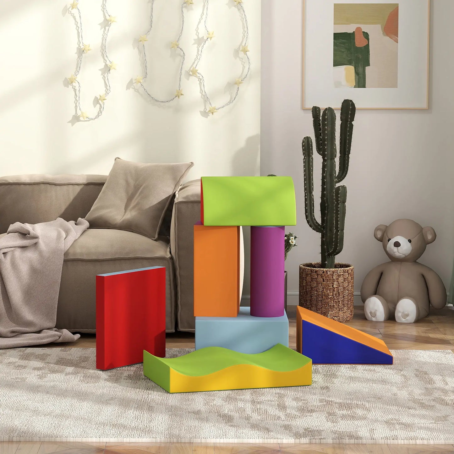 7 Pieces Soft Play Foam Climbing Blocks, Indoor Kids Play Toys, Dark Kids Gym & Playmats at Gallery Canada