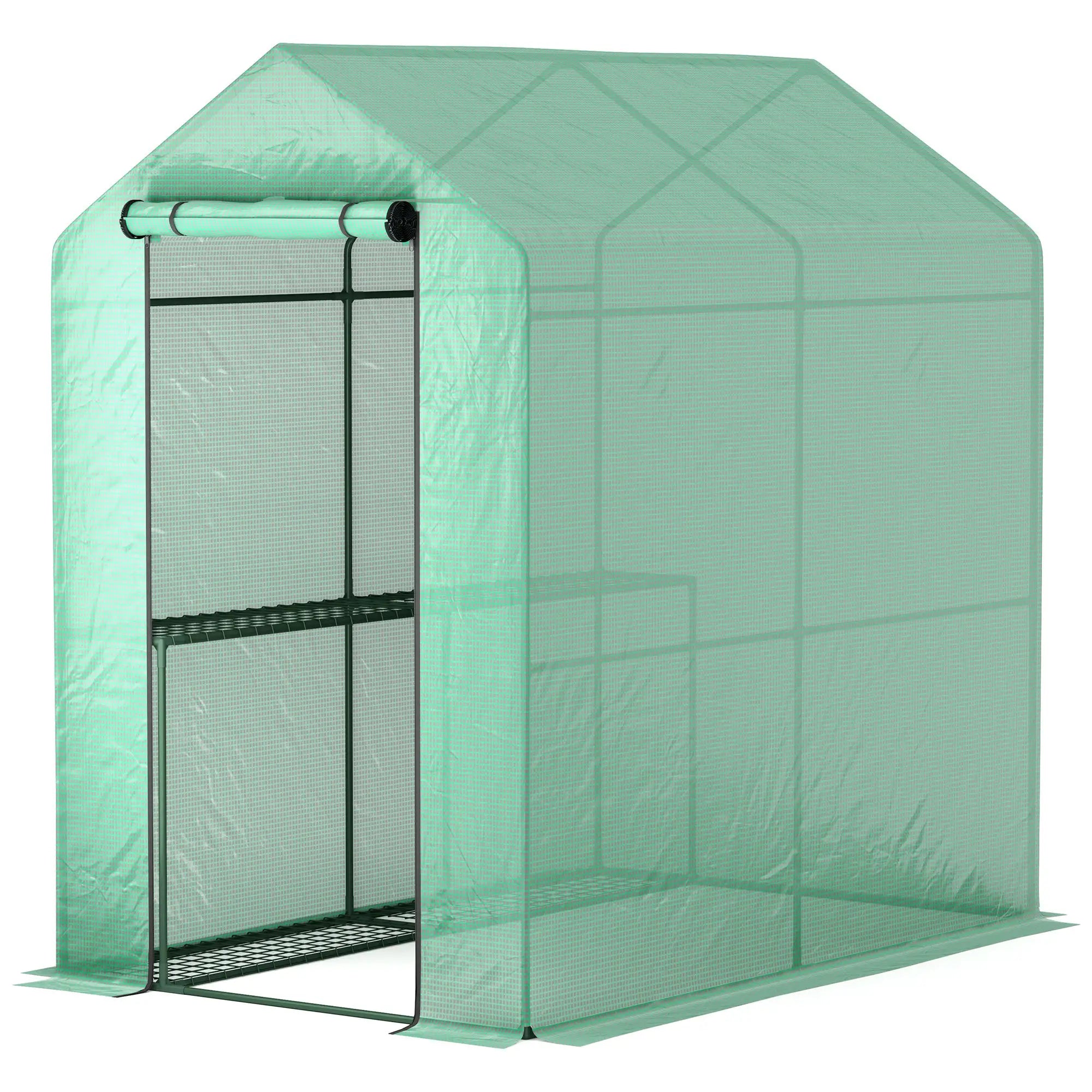 Walk-in Greenhouse, 73" x 47" x 75", Portable Plant House, Green